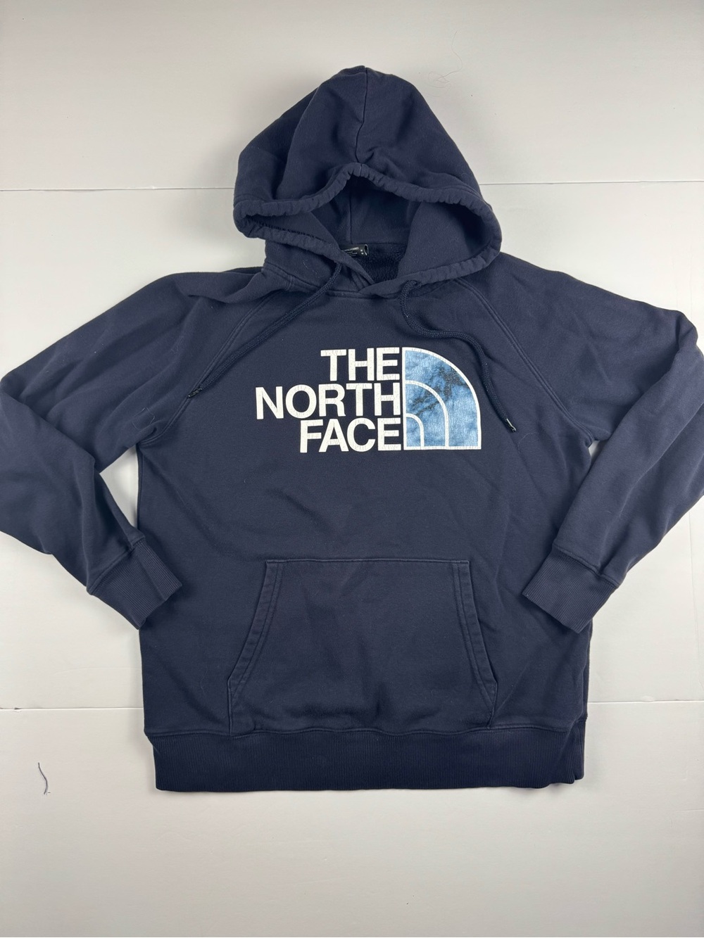 The North Face Navy Blue Pullover Hoodie with Logo